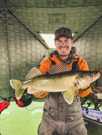 Tanner Ice Fishing Walleye