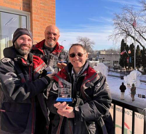 Picture of the snow sculptures from Team WI 1, Sculptora Borealis.