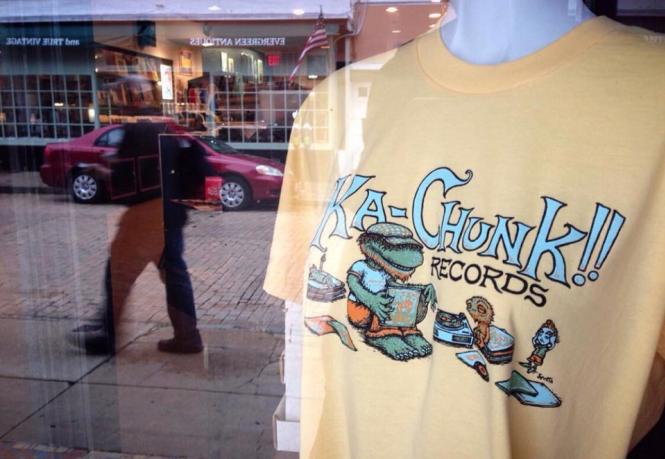 Ka-Chunk T-Shirt in Shop window.