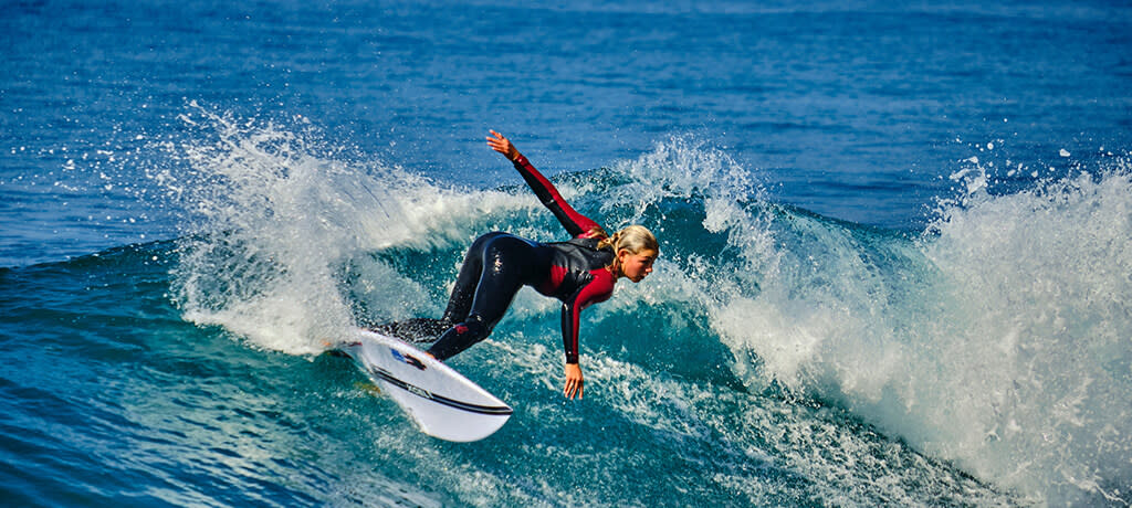 Woman Surfing Sports Beach
