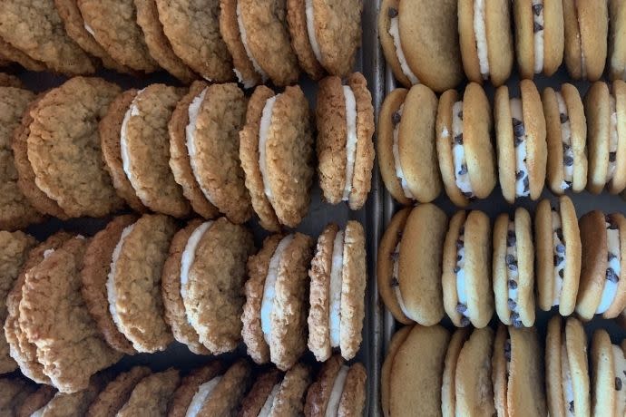 Sandwich cookies made by the Pie Queen