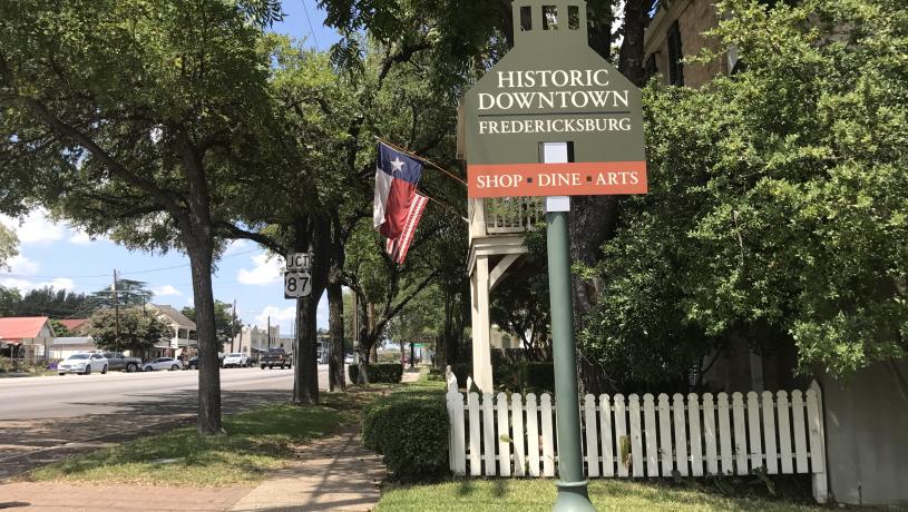Main Street Signage In Fredericksburg, TX