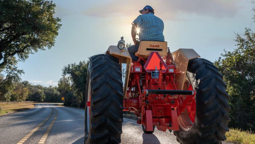 Tractor on Country Road