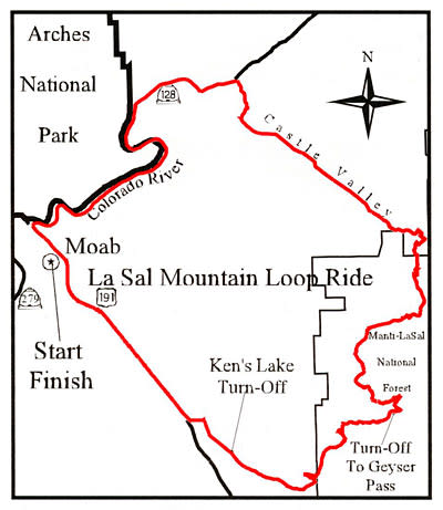 La Sal Loop bike route