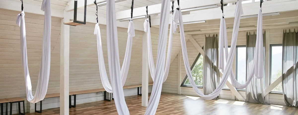 Aerial ropes hang at Soar Aerial Fitness