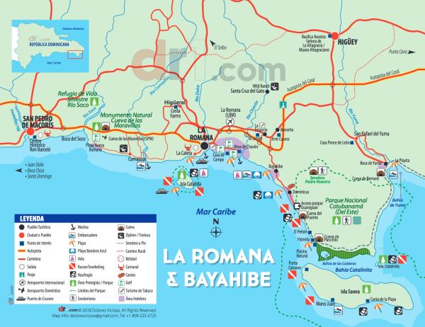 La Romana & Bayahibe map spanish