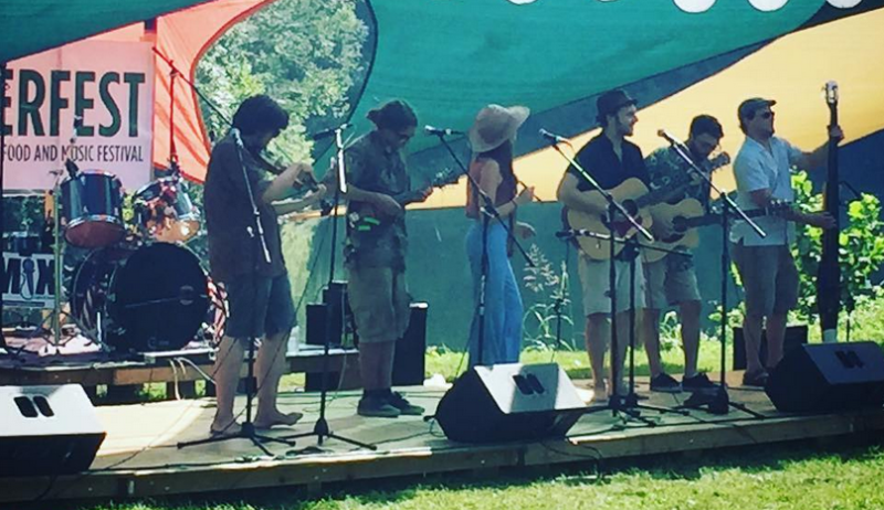 A local band performs at RiverFest.