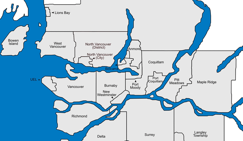 map of vancouver bc and surrounding area Municipalities Of Vancouver Maps And Information map of vancouver bc and surrounding area