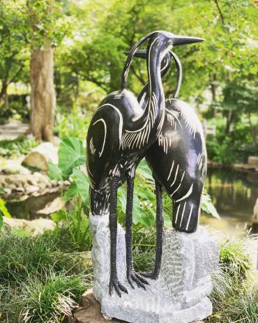 Zimsculpt sculpture of two cranes
