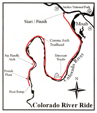Colorado River ride bike route