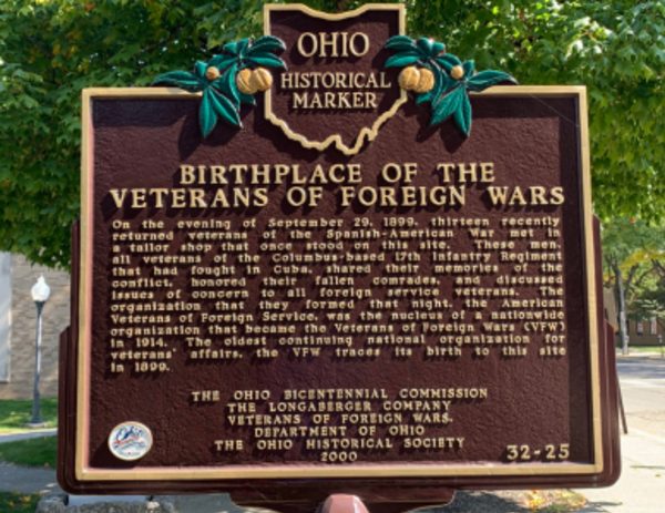 Birthplace of the Veterans of Foreign Wars historical marker