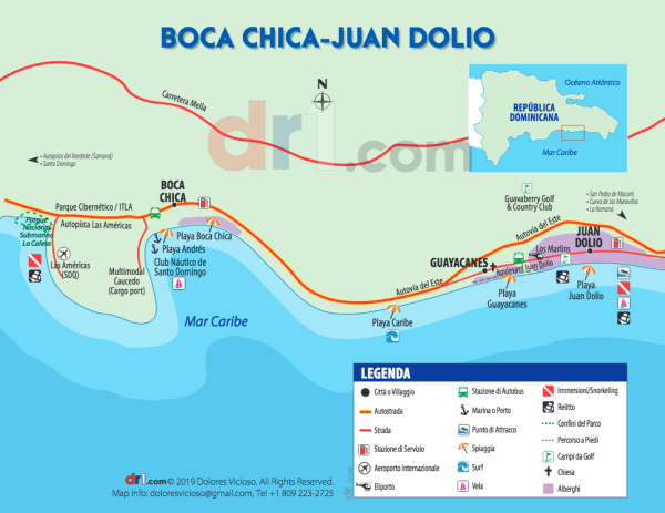 Mapa de Boca Chica y Juan Dolio