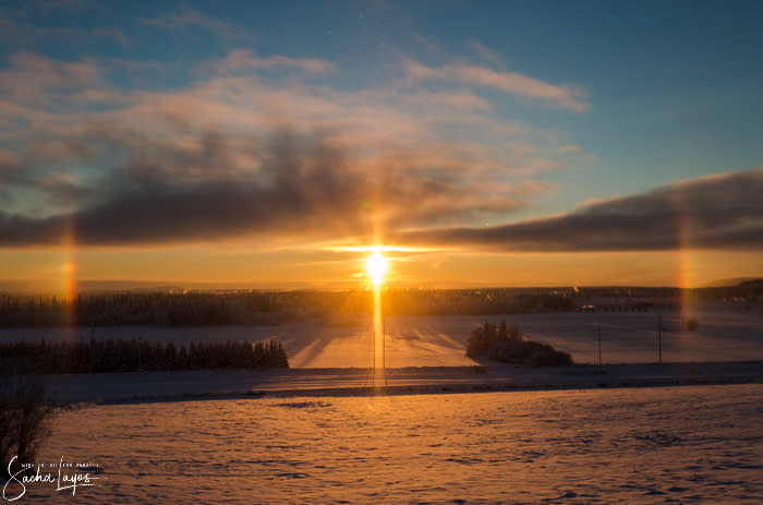 Solstice Sundog - Sacha Layos of Midnight Oil Photography - Fairbanks Alaska