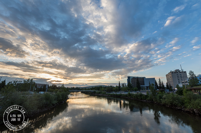 Chena River Downtown - Midnight Sun