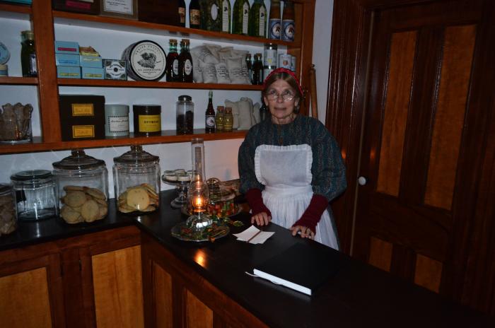 Actor greets visitors at the confectionary