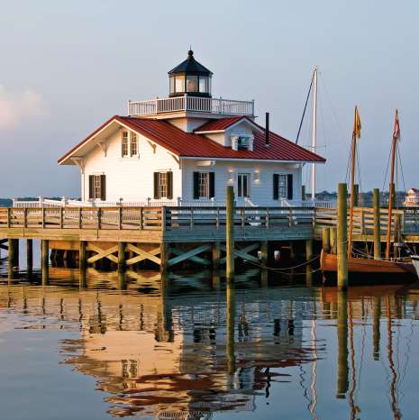 A building on the water on the Outer Banks