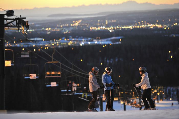Anchorage skiing at Hilltop ski area