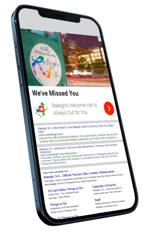 Visit Raleigh Paid ads on Cell phone