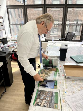 Bob Knakal at Work in Office