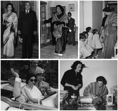 A collage of photos of Nahid in her role as first lady of Pakistan