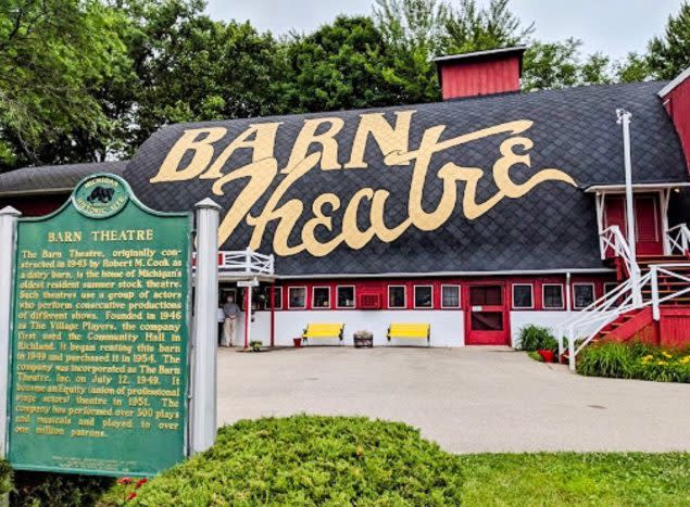 Exterior view of the Barn Theatre