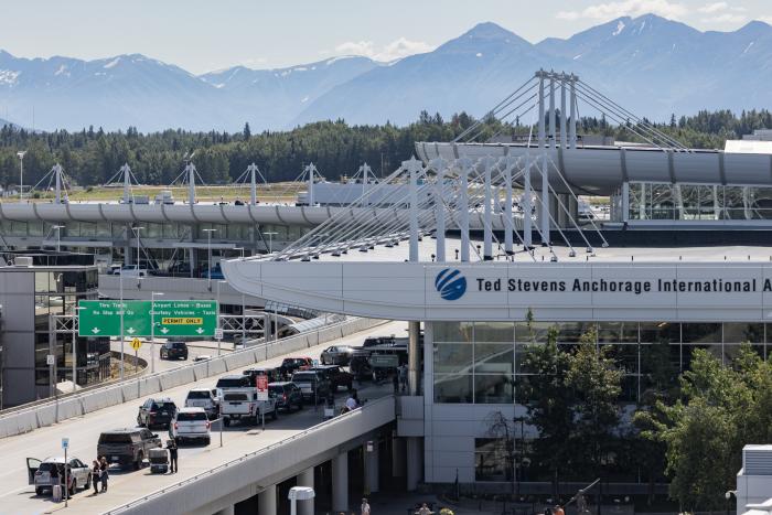 An image of departure at Ted Stevens Anchorage International Airport