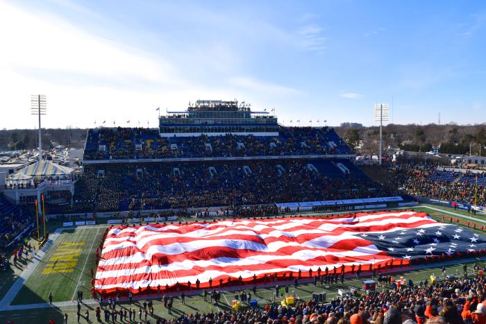 American Flag over Navy-Corp Marine Stadium