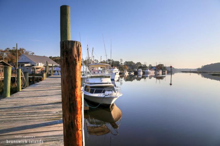 Boats on the Calabash waterfront