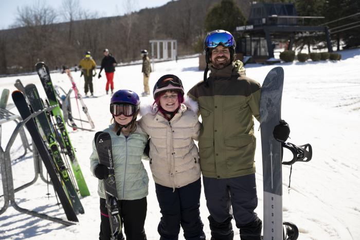 Family Skiiers at Bristol Mountain Spring Carnival