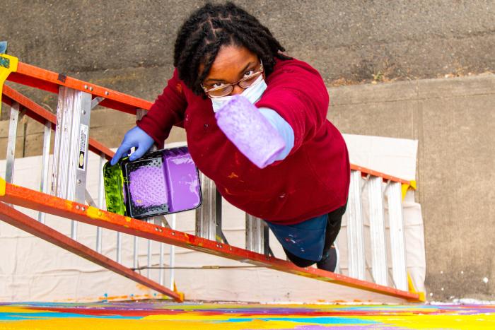 Trenise ‘Tree’ Williams mural painting