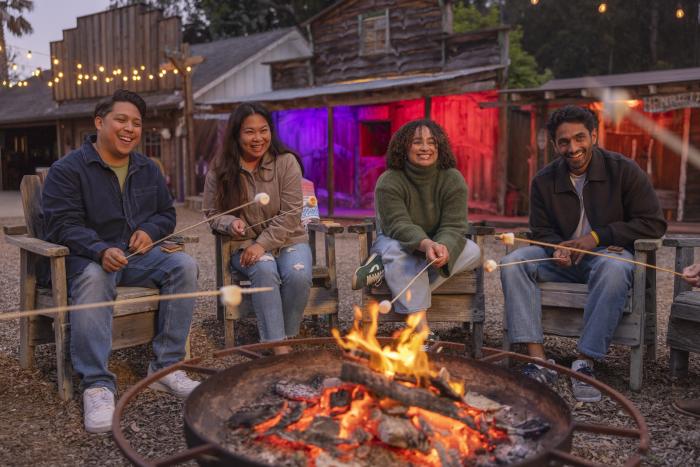 Long Branch Team Building around Fire Pit