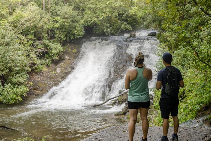 Indian Creek Falls Couple Hiking