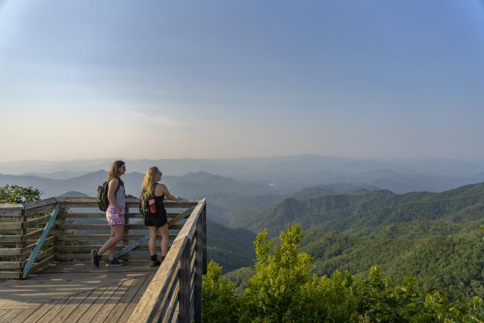 Hiking Wayah Bald Mountain View