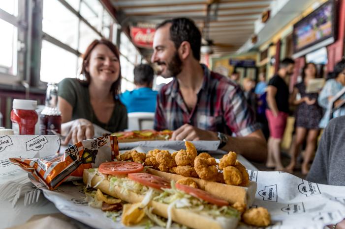 Couple Eating Po-Boys - Parkway