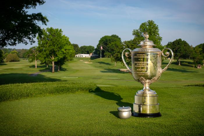 Wanamaker Trophy on the Course at Oak Hill Country Club