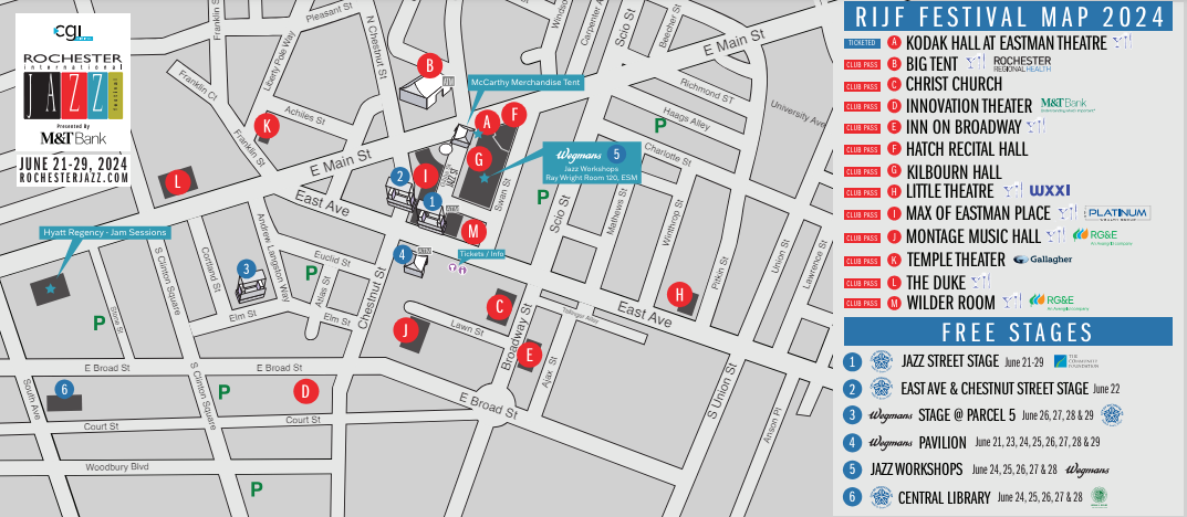 2024 CGI Rochester International Jazz Festival map