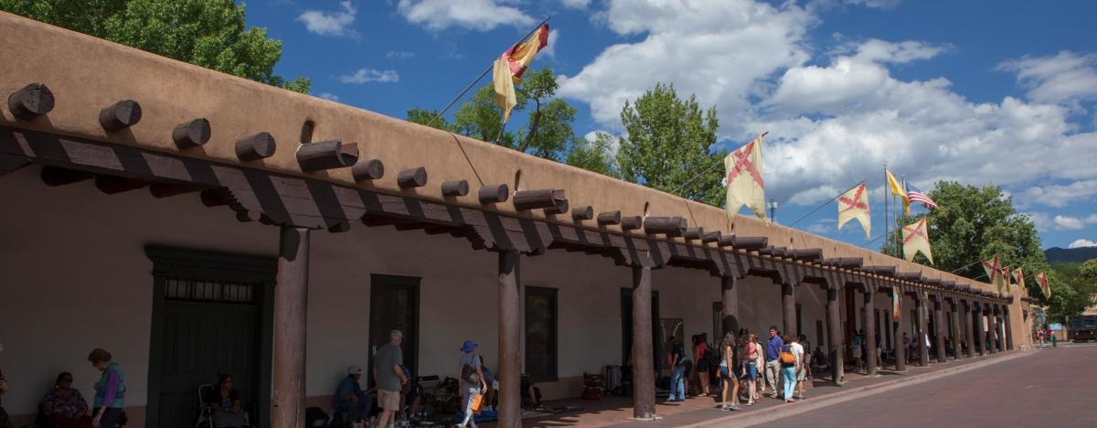 A Chinese woman visiting Santa Fe, New Mexico, wears a Louis