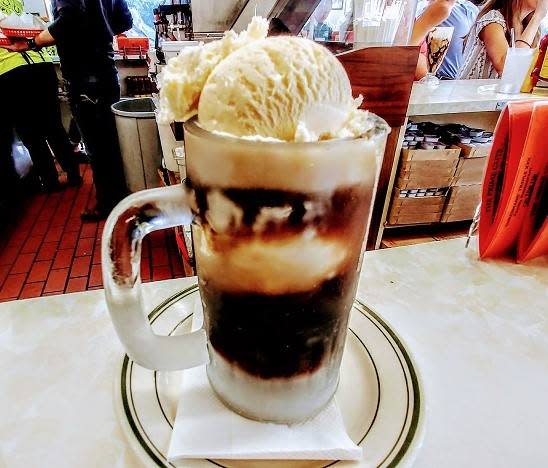 A root beer float in a frosty mug from Triple XXX Family Restaurant in West Lafayette