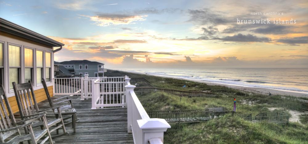 view from beach home on Holden Beach, NC.