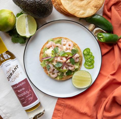 Shrimp & Avocado Tostada Durant Vineyards