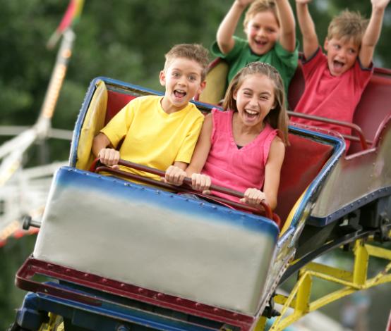 Kids on Roller Coaster
