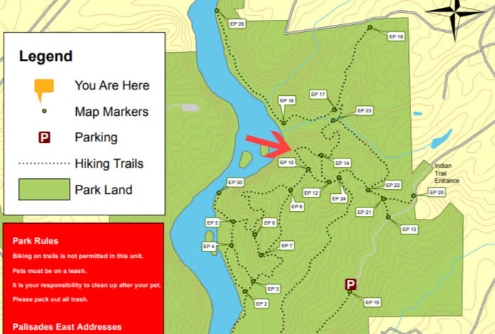Map of East Palisades Trails