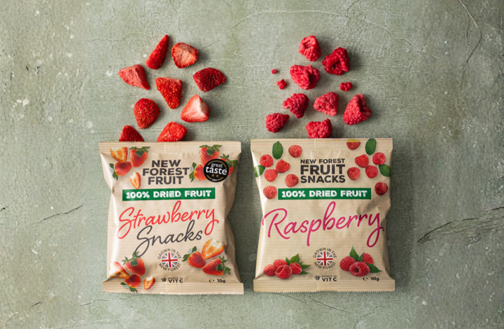 New Forest Fruit Snacks - Packets Laid Out