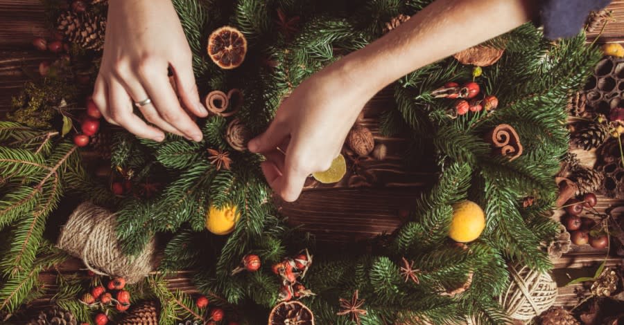 Wreath-making workshop at Ellenborough Park