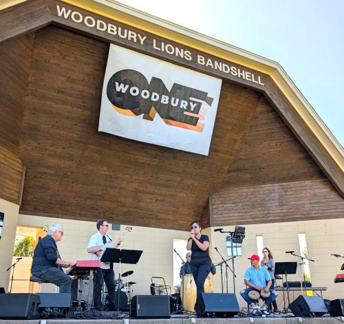 Band performing at One Woodbury event at Ojibway Park bandshell