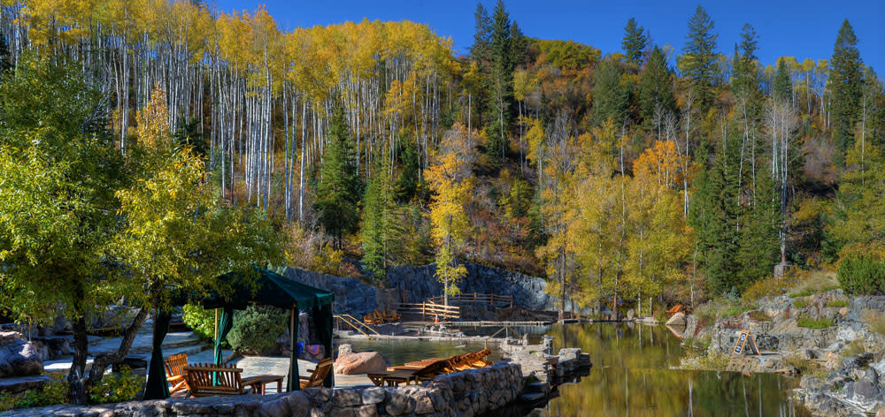 Fall at Strawberry Park Hot Springs outside of Steamboat Springs, CO