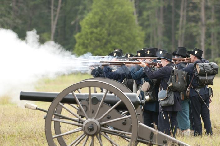150th Reenactment musket firing