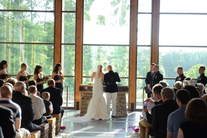 Wedding ceremony at the Marine Corps Base.
