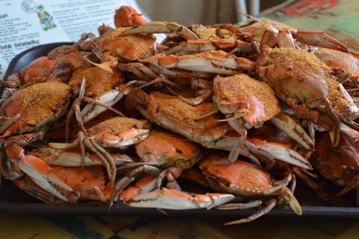 pile of cooked crabs on a plate