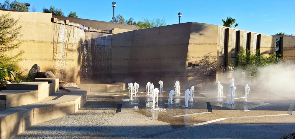downtown park waterfall